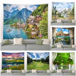 Tapestry Beach Landscape Wall Carpet Forest Mountain Ocean Rural Natural Home R