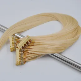 Nuovi prodotti di arrivo Capelli vergini di alta qualità 6D preanded capelli umani estensioni di capelli bionda colore 613 # 0,8gram uno strand 300 fibra di fili