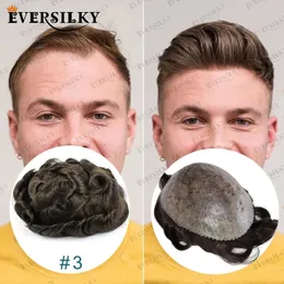 Новая система волос человеческие волосы густая кожа Men Men Toupee Capillary Prostheess Systems System