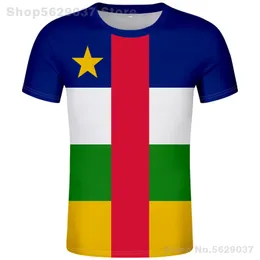 Orta Afrika Tişört Ücretsiz Özel İsim Numarası Kafe T-Shirt Nation Flag Centrafricaine Cumhuriyeti Fransızca Baskı Po Giyim 220609
