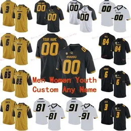 Nik1 Stitched Custom 27 Brock Olivo 3 Drew Lock 3 Shawn Robinson 33 Markus Golden Missouri Tigers College Uomo Donna Maglia della gioventù