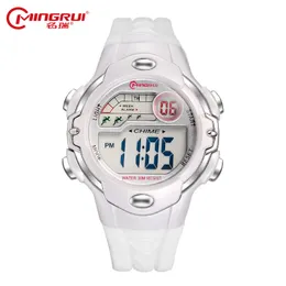 Mingrui Fashion Kids Silicone Digital Watch Relógios Informações de menina Luminosa LED Hora do alarme Montre Enfant