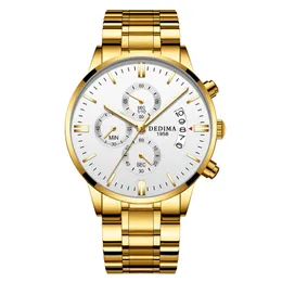 2022 Gold Watch Top Brand Luxury Men смотрит на водонепроницаемые кварцевые наручные часы Relogio Masculino Business Man Watch Gift D1
