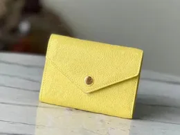 RealFine 지갑 5A M81428 Victorine Yellow Momogran Empreinte 가죽 지갑 지갑이있는 여성을위한 먼지 가방 상자