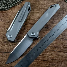 Twosun TS365 Folding Knife D2 Blade CNC TC4 Titanium Handle Outdoor Camping Hunting EDC
