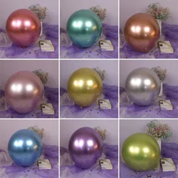 18 tum fest ballong barn ballonger leksaker latex krom metallisk diy bröllop födelsedag baby dusch julbågdekoration ballon