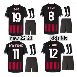 Herr t-shirts toppkvalitet 21 22 23 milane barn kit skjorta tonali theo kessie r.leao giroud milanes shirtmen's milde22