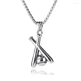 Pendant Necklaces Personality Creative Retro Fashion Double Baseball Bat Trend Party Necklace Jewelry