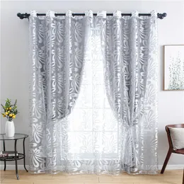 Curtain & Drapes Geometric Tulle Sheer Curtains For Living Room Modern Luxury Embossing Blackout Bedroom Kitchen Home DecorCurtain