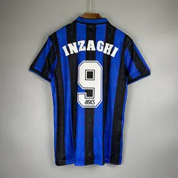 1996 97 Retro Soccer Jersey Atalanta Jersey 9 Inzaghi الرجال قميص كرة القدم الكلاسيكي