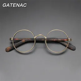Vintage Acetate Glasses Frame Men Round Myopia Optical Prescription Eyeglasses Frame Women Korean Luxury Small Eyewear 220615