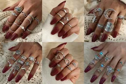 Cluster Rings Styles 2022 Trend Böhmen Midi Phalanx Women's Ring Crystal Opal Elk With Black Stone Knuckles Eesthetic Jewelrycluster