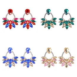 Boho 5 Colors Shiny Crystal Strate Metal Dangle Серьги для женщин Trend Trend Clorkful Athestone Jewelry Party оптом