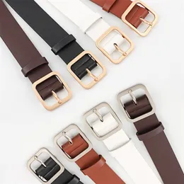 90 110cm Wide Leather Waist Belt High quality Women Square Pin Metal Buckle s For Waistband Jeans Cinturon Mujer 220712