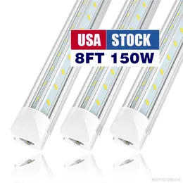 48 Stück JESLED V-förmige 4ft 8ft Kühlertür-LED-Röhren 150W T8 integrierte Röhre doppelseitige LED-Leuchten 85-265V Lagerbestand in den USA