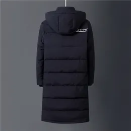 冬90％ホワイトダックダウンジャケットメンフードファッション高品質の長い厚いウォームダウンコートルーズブラックオーバーコートパーカス201210