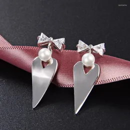 Dangle Chandelier Japan Korea Retro Bling Fine Jewelry Sterling Silver Drop أقراط الإناث مثير عصرية شل اللؤلؤة بالجملة نساء E0007