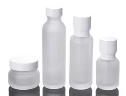 Packaging Bottles Frosted Glass Jar Lotion Cream Bottles Round Cosmetic Jars Hand Face Pump Bottle With Wood Grain Cap Sn4022 Drop Delivery 2021 Packin