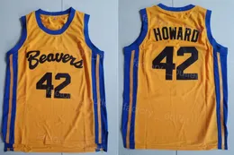 Film Basket Beavers 42 Maglia Scott Howard Uomo Versione cinematografica americana Stato Squadra Colore Giallo Ricamo e cucito Per gli appassionati di sport Traspirante Alto/Top