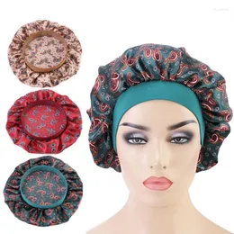 Beanie/Skull Caps Amoeba Silky Satin Hair Bonnet For Women Africa Sleeping Cap Round Stretch Beauty Salon Nursing Hat Wholesale Chur22