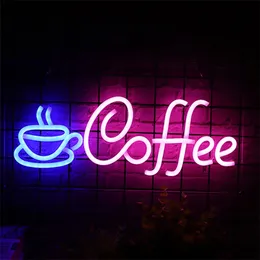 مخصص ديكور جدار المقهى El USB المدعوم من مطعم Neon Parich for Coffee Shop Bar Light 220615