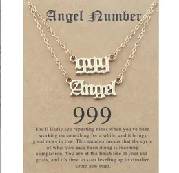 Multilayer Angel Number Pendant Necklace Layed Necklace Wish Card 111 222 333 444 555 666 777 888 999 Numerologi Lucky BFF Friendship Jewelry for Women Girls Girls