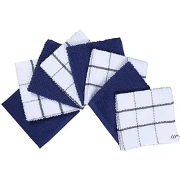 Cotton Dish Towel Soft Super Wiping Rags Lattice Designed Bathroom Kitchen Tea Bar Towels Home Glass Hand