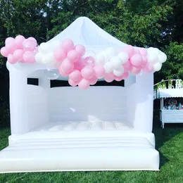 Outdoor activities 2022 white wedding tented bounce house inflatable jumping house for birthday anniversary party
