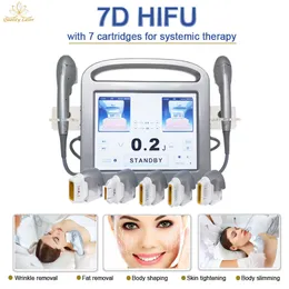 7D Máquina Hifu Outros Equipamentos de Beleza Alta Intensidade Focalizada por Ultrassom Anti-Ruga Facial 7 Cartuchos para Levantamento de Facos para Levantamento de Gordura Perda de Gordura