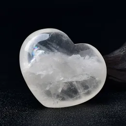 Чистый Quartz Heart Gemstone Рейки Минерал Натуральный драгоценный заживающий хрустальный декор