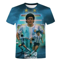 Men's T-Shirts Maradona Youth Summer Short Sleeve T-Shirt 3D Printing Men's Student Street Fashion Ieisure Oversized Children's Pers