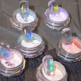 Nail Glitter glittrande is transparent laser aurora pulverkonstdekorationer spegel prud22