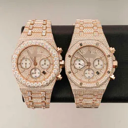 Luxury Watch for Men Mechanical Es Hip Hop Jewelry Iced Out Diamond Brand Automatiskt rostfritt stål Helt Moissanite ES Swiss Genève -armbandsur