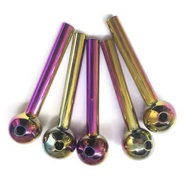 Nano Plating Glass Oil Burner Pipe 4inch Rainbow Pyrex Colorful quality big size Hookah pipes Smoking Accessories