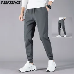 Erkekler Spor Pantolon Sonbahar Ince Mikro Elbise Rahat Eğilim Sweatpants Erkek Düz Renk Kalem Giysileri 220325