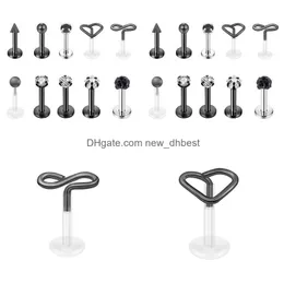 Кнопка пупок Bell Rings Body Jewelry Piercing Newdhbest beidien из нержавеющей стали Diamond 10pcs Комбинированные прокола губы