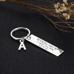 Keychains Drive Safe Handsome I Love You Couples Keychain Engraved Car Key Chains Lettering A-Z Keyrings Husband Boyfriend Birthday GiftKeyc