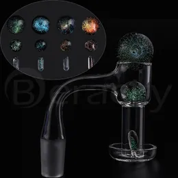 Full Weld Smoking Quartz Banger Terp Slurpers ścięta krawędź gwoździe z Dichro Glass Slurper zestaw do szklanej wody Bong Dab Rigs