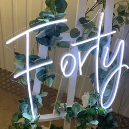 Altri articoli per feste per eventi Led personalizzati Quaranta buon compleanno Luce al neon flessibile Decorazione per la casa Bar Parete Camera da letto Neon decorativi decorativi