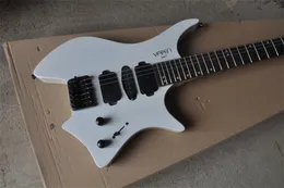 Guitarra elétrica de seis cordas sem cabeça branca, podemos personalizar todos os tipos de guitarras
