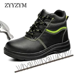 Zyyzym ståltå Boots Boot Winter Plush Håll varma män Arbetssäkerhetsskor Antipiercing Skydd Skodon Y200915