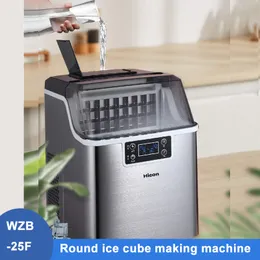 120W Automatic Automatic Electric Machine Generator Cooler Mini Round Ice Cube Maker Appliance Appliance for Bars Restaurants Hotels