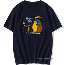 Japan Anime T-shirt Men Breaking Neighbor Funny Tees Mens Cotton T Shirts Breaking Bad Tops Neighbor Totoro Tshirt Raining Day 220616