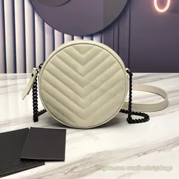 Womens Cross Body bags wallet black white caviar plain weave small Circular V-shaped stitching full plump light matte slightly distressed texture hardware Y02