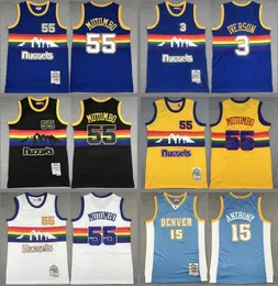 Hot Basketball Jerseys Dikembe Mutombo # 55 Allen Iverson # 3 Anthony # 15 Jersey