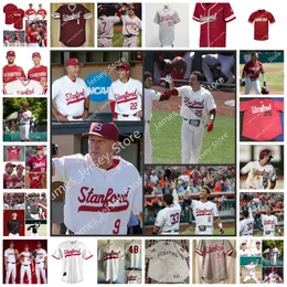 Custom College NCAA Baseball indossa la maglia da baseball Stanford Cardinal 25 Kody Huff 1 Owen Cobb 2 Drew Bowser 5 Austin Kretzschmar 10 Adam Cra