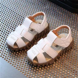 MHYONS Summer Baby Boy Shoes Kids Beach Sandals for Boys Soft Leather Bottom Non Slip Closed Toe Safty Children 220525