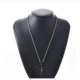 Pan God Skull Necklace Fashion Vintage Women Men Pentagram Goat Head Pendant Chain Unisex Luck Alloy Retro Necklace Jewelry GC985