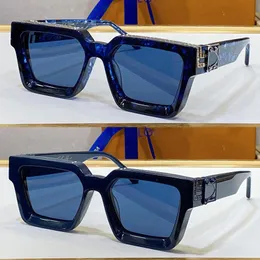 2023 Solglasögon för kvinna Millionaire Classic Glasses Z1601E MENS Kvinnor Ny färg Fashion Luxury Designer Solglasögon Festive Party Blue Lens UV