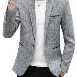 Mode Lässig Männer Blazer Baumwolle Schlank Korea Stil Anzug Blazer Masculino Männlich Anzüge Jacke Blazer Männer Kleidung Plus Größe 4XL 220801